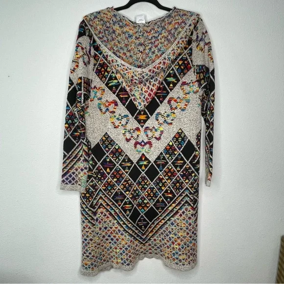 Anthropologie Northern Angel Cardigan Southwest Duster Hood Knit Sz L Boho - Picture 3 of 7
